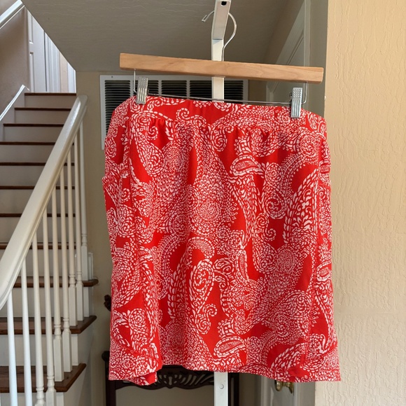 NWOT Chicos Orange White Paisley UPF Skort Skirt Zip 3 Pockets XL 3 - Picture 1 of 6